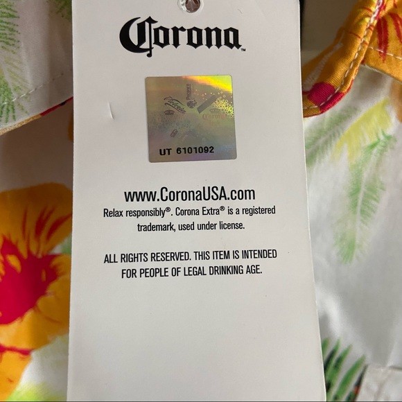 🌺 Corona Button-Down Hawaiian Shirt M - Picture 5 of 9